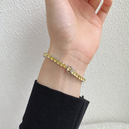 Pomuse Ornate Dazzling Round Cut Tennis Bracelet