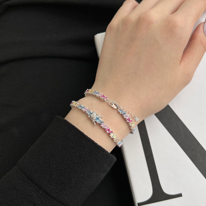 Pomuse Ornate Sparkling Multi Cut Party Bracelet