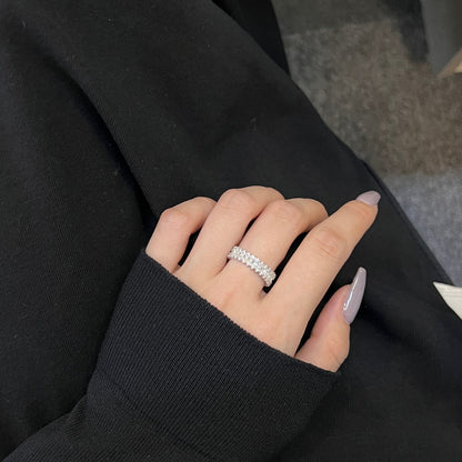 Pomuse Splashy Ornate Emerald Cut Cocktail Ring