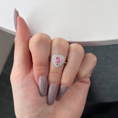 Pomuse Delicate Ebullient Heart Shape Wedding Ring