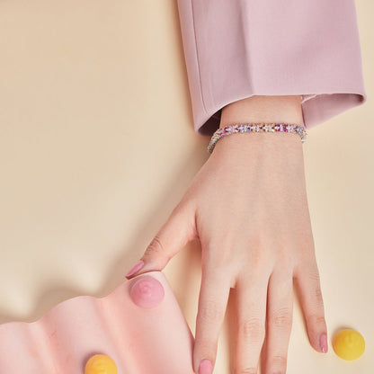 Pomuse – Strahlend buntes Party-Armband im Smaragdschliff