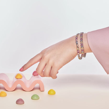 Pomuse – Strahlend buntes Party-Armband im Smaragdschliff