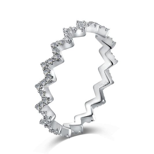 Pomuse Delicate Enchanting Wave Shape Daily Ring