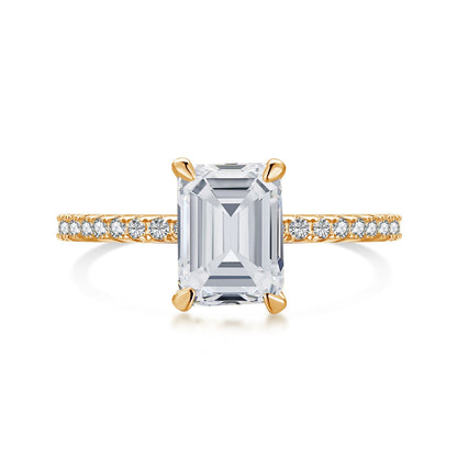Pomuse 2.0 Carat Scintillating Ornate Radiant Cut Party Ring
