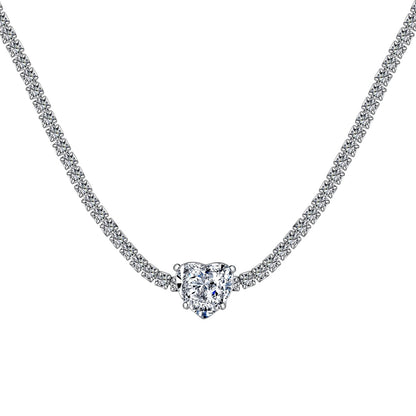 Pomuse 2.0 Carat Sparkling Tennis Heart Cut Necklace
