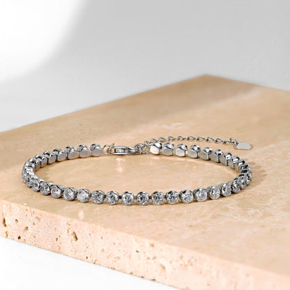 Pomuse Dazzling Sparkling Round Cut Daily Bracelet