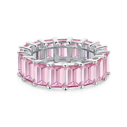 Pomuse 0.75 Carat Elegant Emerald Cut Tennis Ring