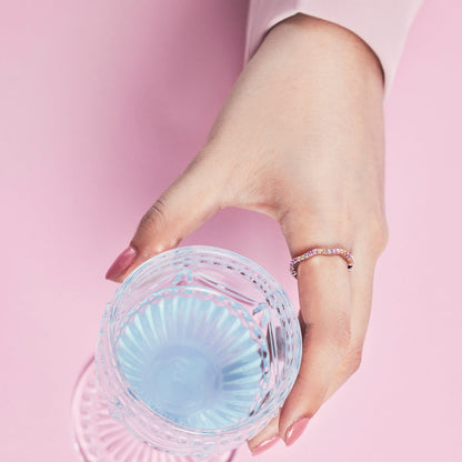 Pomuse Dainty Colorful Round Cut Party Ring