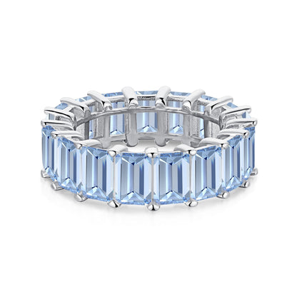 Pomuse 0.75 Carat Elegant Emerald Cut Tennis Ring