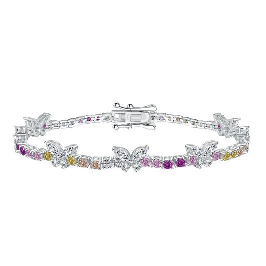 Pomuse Ornate Colorful Butterfly Shape Round Cut Daily Bracelet
