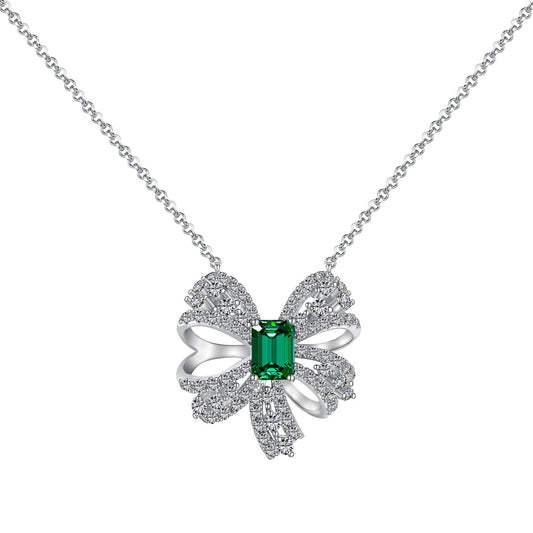 Pomuse Luxurious Flower Shape Emerald Cut Necklace