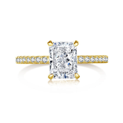 Pomuse 2.0 Carat Dazzling Sparkling Radiant Cut Party Ring