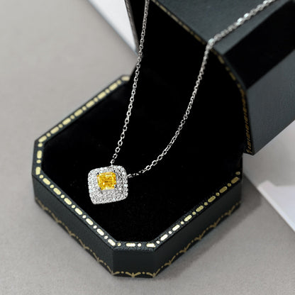 Pomuse Sparkling Asscher Cut Necklace