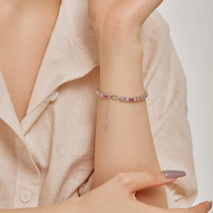 Pomuse Delicate Colorful Emerald Cut Party Bracelet