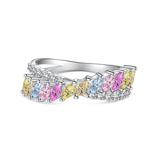 Pomuse Unique Colorful Marquise Cut Daily Ring