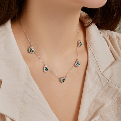 Pomuse Sparkling Five Heart Necklace