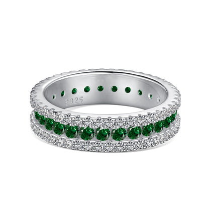Pomuse Delicate Colorful Round Cut Daily Ring