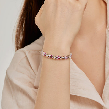 Pomuse Dainty Radiant Emerald Cut Daily Bracelet