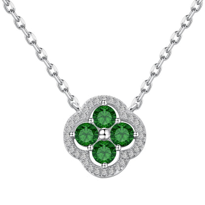 Pomuse – Exquisite Halskette mit vierblättrigem Kleeblatt-Blumendesign