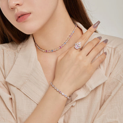 Pomuse 0.25 Carat Radiant Water Drop Shape Daily Bracelet
