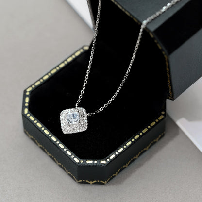 Pomuse Sparkling Asscher Cut Necklace
