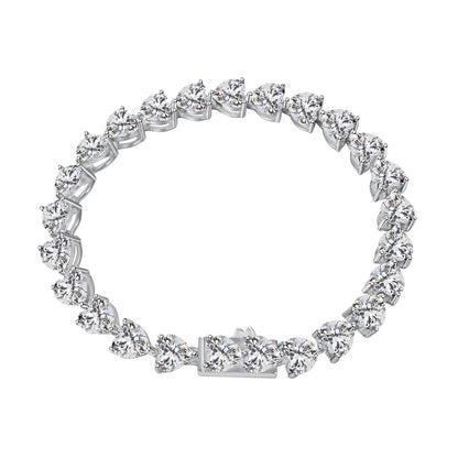Pomuse 0.75 Carat Elegant Romantic Heart Shape Lover Bracelet