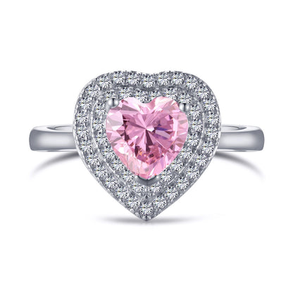 Pomuse Delicate Ebullient Heart Shape Wedding Ring