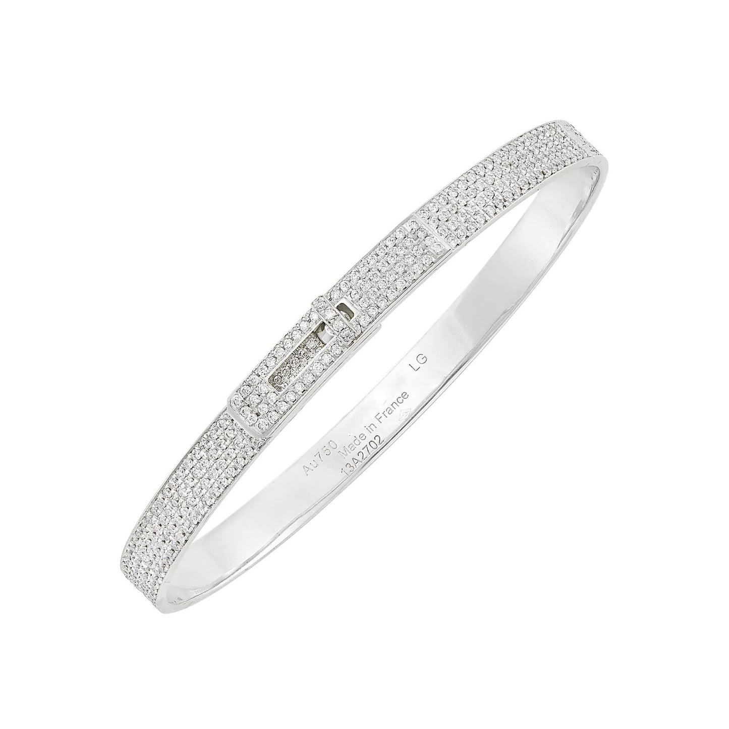 Pomuse H KELLY BRACELET IN SILVER AND FULL PAVE DIAMOND