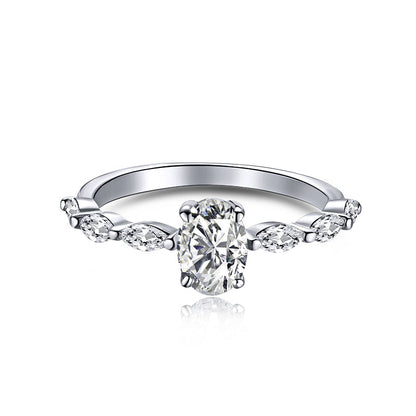 Pomuse 0.75 Carat Luxurious Vibrant Elongated Cushion Cut Daily Ring