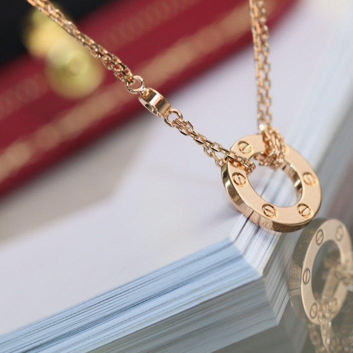Pomuse LOVE NECKLACE ADJUSTABLE ROSE GOLD 2 DIAMOND