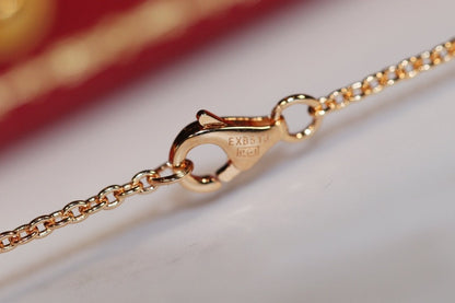 Pomuse LOVE NECKLACE PINK GOLD AND SILVER