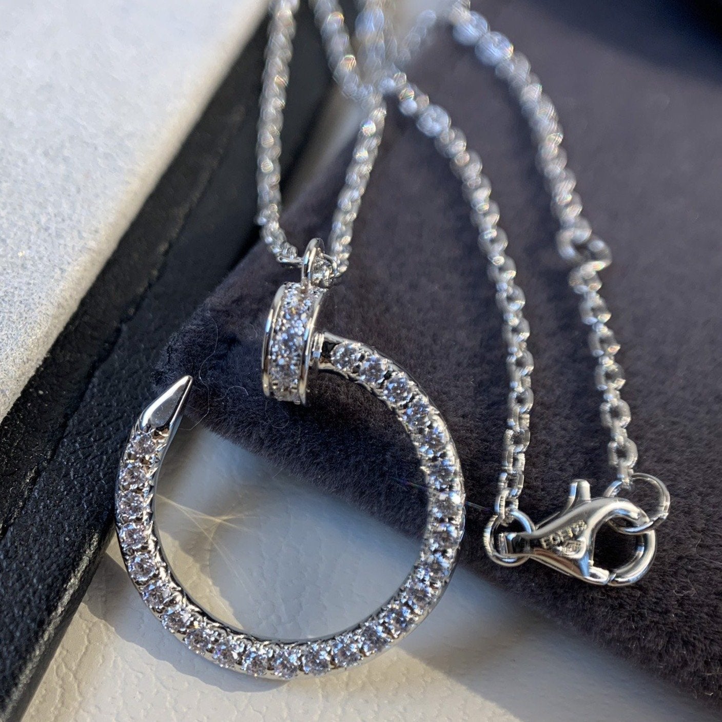 Pomuse JUSTE NECKLACE SILVER DIAMONDS