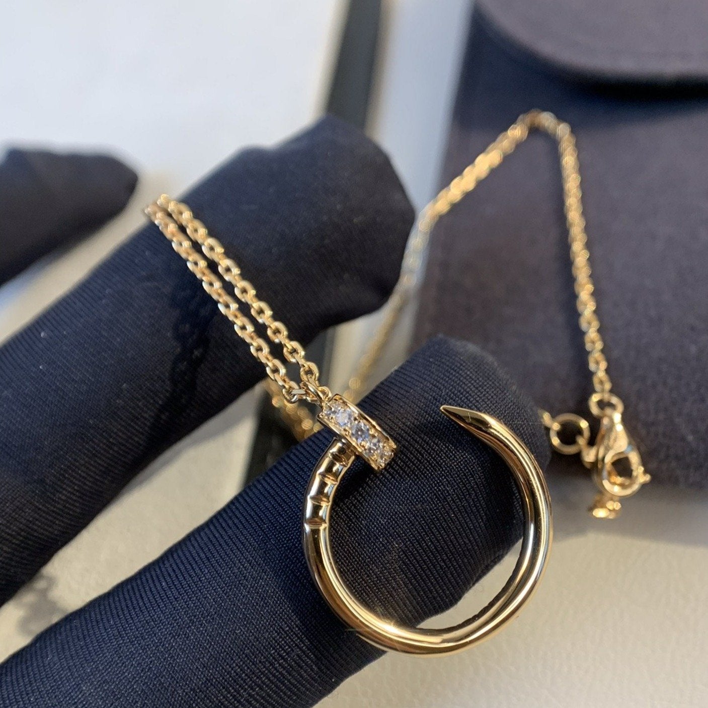 Pomuse JUSTE NECKLACE PINK GOLD DIAMONDS