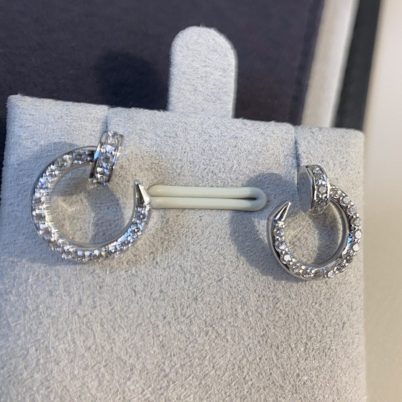 Pomuse JUSTE EARRINGS SILVER DIAMONDS