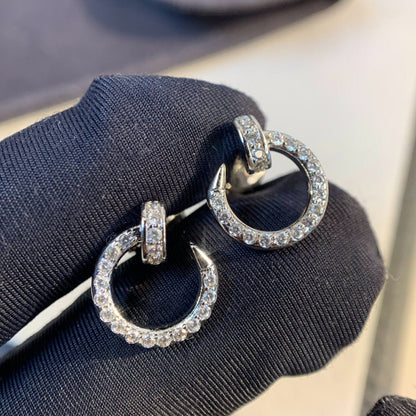 Pomuse JUSTE EARRINGS SILVER DIAMONDS