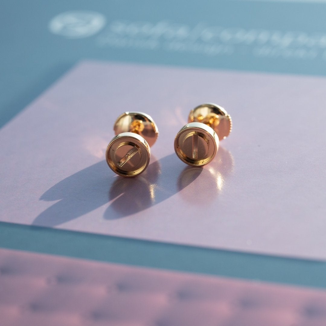 Pomuse LOVE EARRINGS PINK GOLD 7.2MM