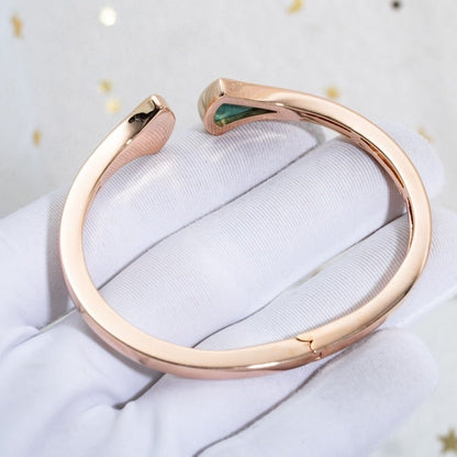 Pomuse DREAM BRACELET OPEN MALACHITE PINK GOLD