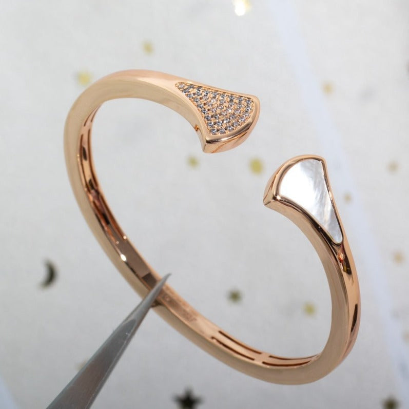 Pomuse DREAM BRACELET OPEN PINK GOLD MOP DIAMOND