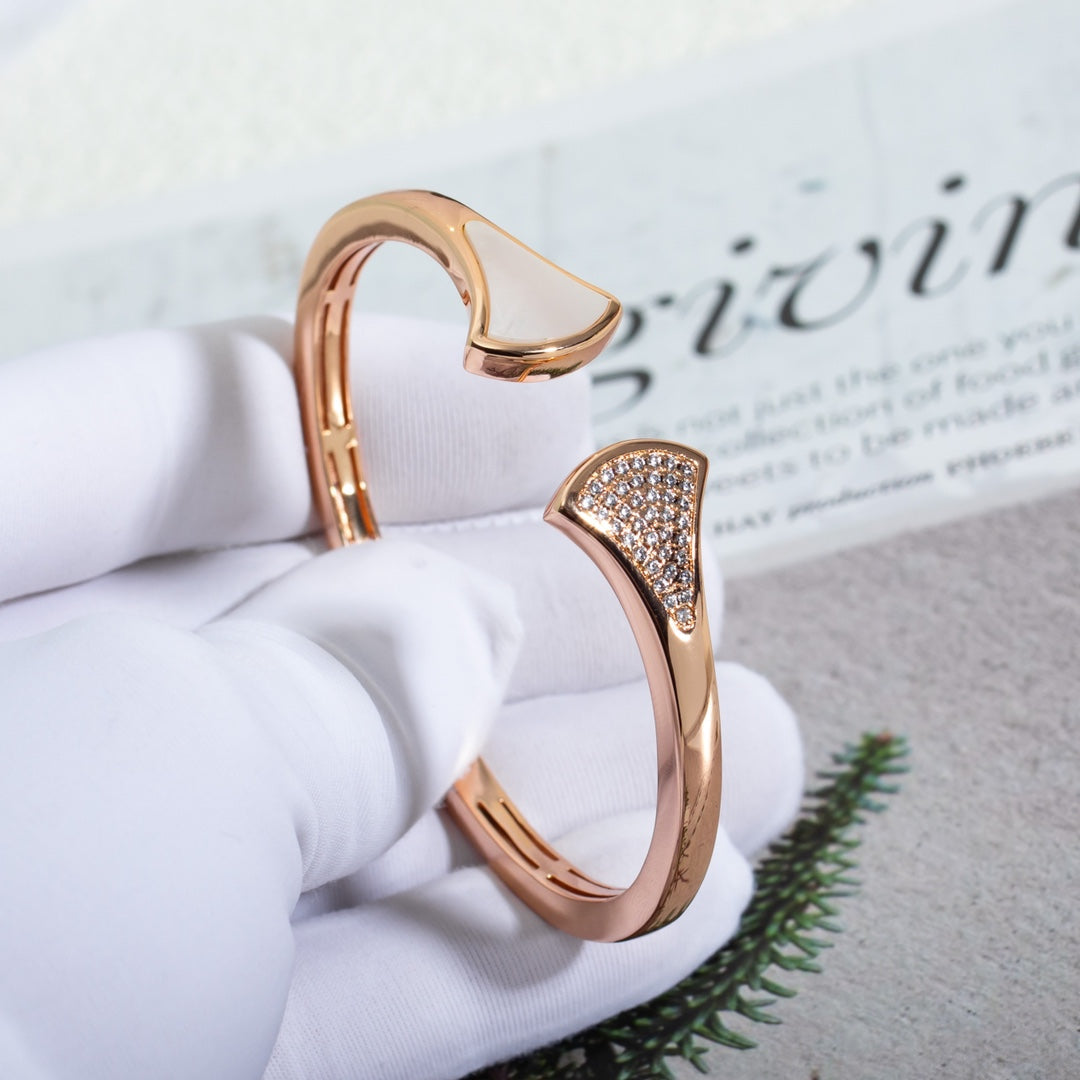 Pomuse DREAM BRACELET OPEN PINK GOLD MOP DIAMOND