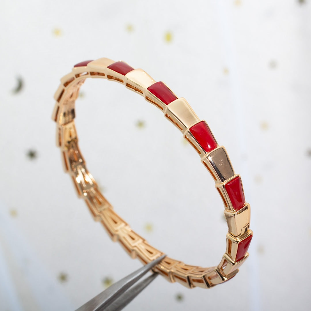 Pomuse SERPENTI BRACELET PINK GOLD RUBELLITE 6MM