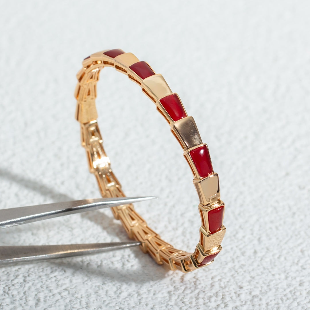 Pomuse SERPENTI BRACELET PINK GOLD RUBELLITE 6MM