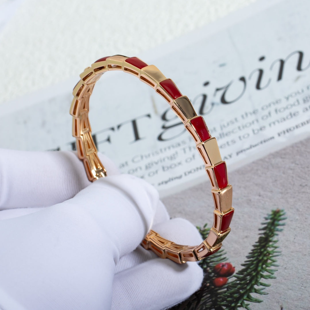 Pomuse SERPENTI BRACELET PINK GOLD RUBELLITE 6MM
