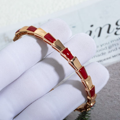 Pomuse SERPENTI BRACELET PINK GOLD RUBELLITE 6MM