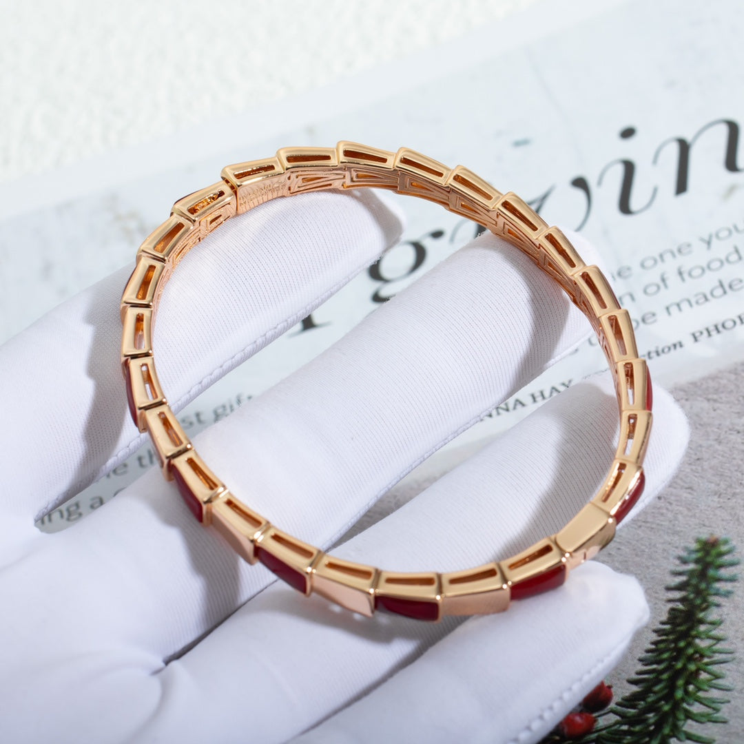 Pomuse SERPENTI BRACELET PINK GOLD RUBELLITE 6MM