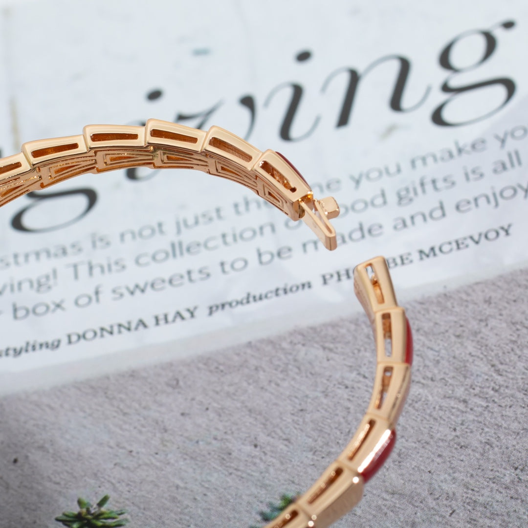 Pomuse SERPENTI BRACELET PINK GOLD RUBELLITE 6MM