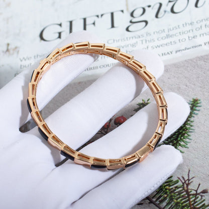Pomuse SERPENTI BRACELET PINK GOLD ONYX 6MM