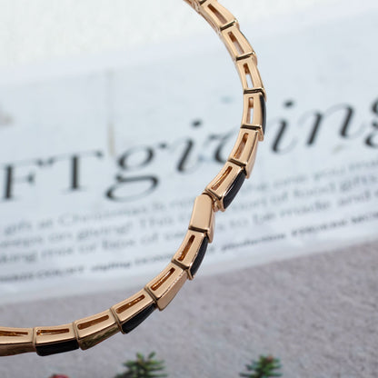 Pomuse SERPENTI BRACELET PINK GOLD ONYX 6MM
