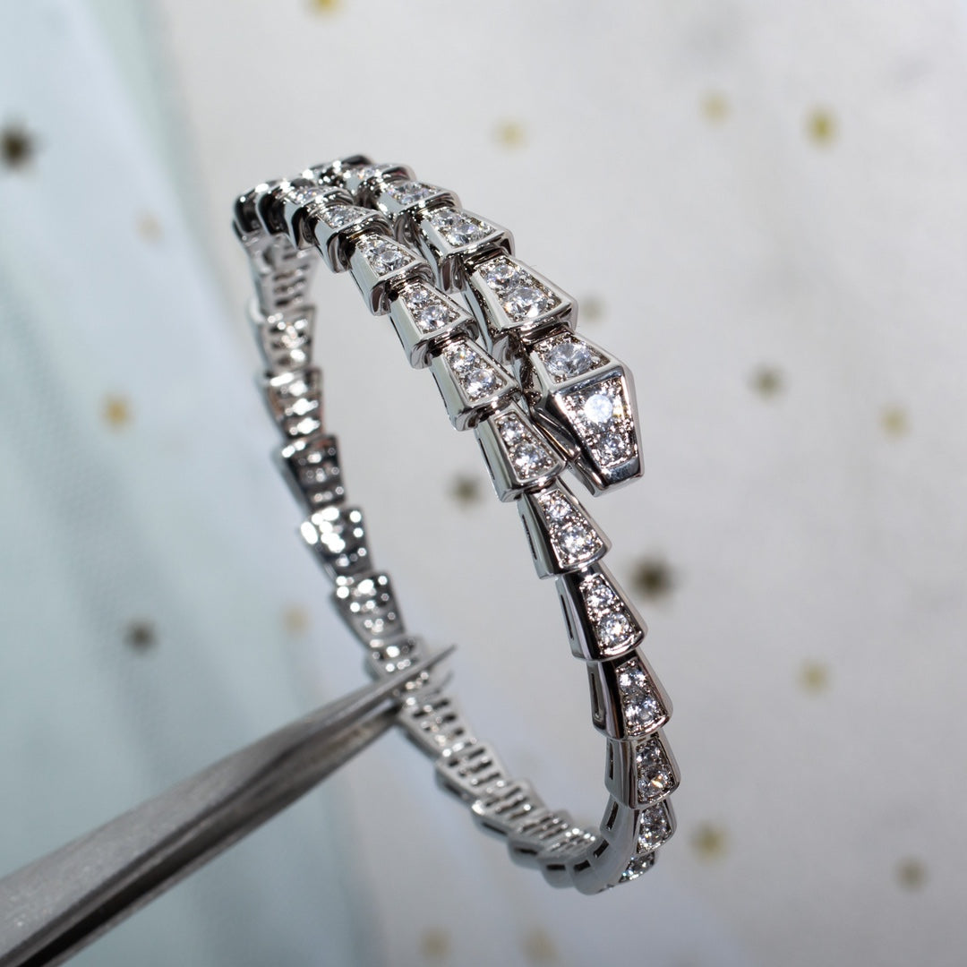 Pomuse SERPENTI BRACELET 6MM SILVER DIAMOND