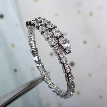 Pomuse SERPENTI BRACELET 6MM SILVER DIAMOND