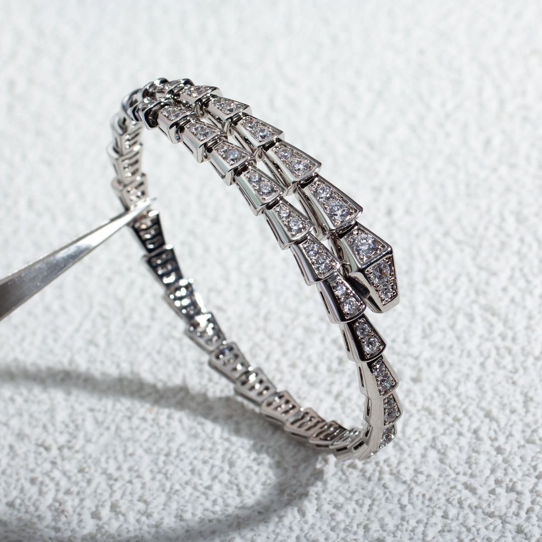 Pomuse SERPENTI BRACELET 6MM SILVER DIAMOND